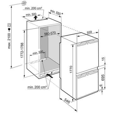 Réfrigérateur combiné encastrable LIEBHERR ICBNE5123-20 BioFresh – Image 8