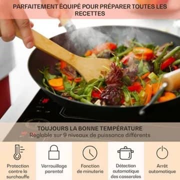 Table vitrocéramique KLARSTEIN Victoria 4 Flex 7400W - Noir – Image 6