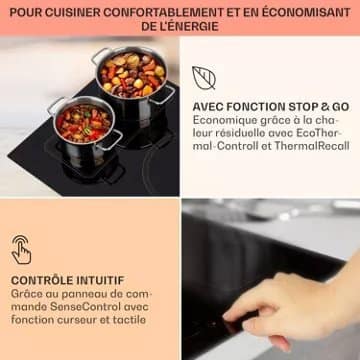 Table vitrocéramique KLARSTEIN Victoria 5 Flex 7400W - Noir – Image 5