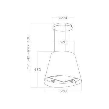 Hotte décorative îlot ELICA JUNO BL/F/50 – Image 5