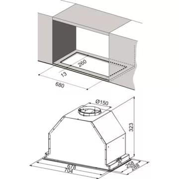 Hotte plafond AIRLUX AHG770IX Périmétral – Image 2
