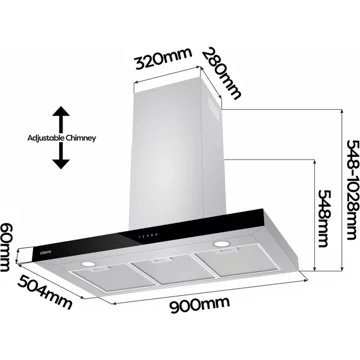 Hotte décorative murale CIARRA CBCS9102 – Image 2