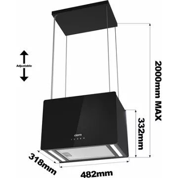 Hotte décorative îlot CIARRA CD4850B – Image 2