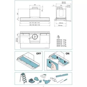 Hotte encastrable FALMEC MOVE1410 Inox Verre / Blanc – Image 6