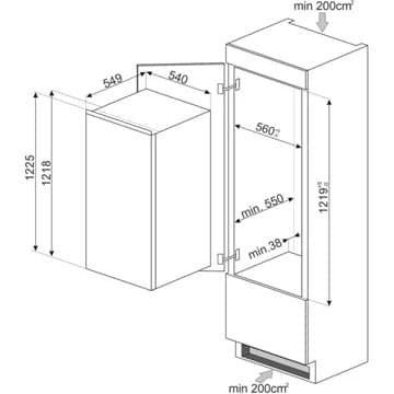Réfrigérateur 1porte encastrable SMEG S4C122E – Image 5