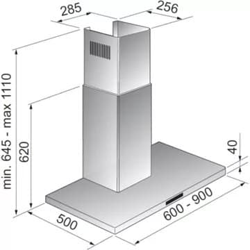 Hotte décorative murale AIRLUX AHBF971IX – Image 2