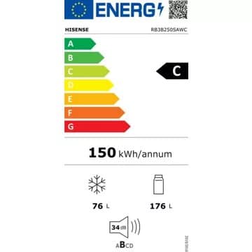Réfrigérateur combiné encastrable HISENSE RB3B250SAWC – Image 10