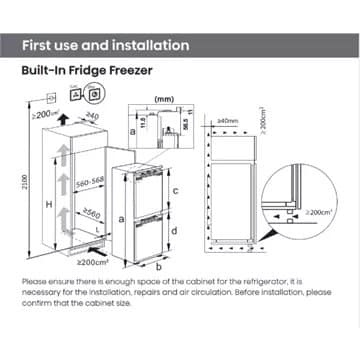 Réfrigérateur combiné encastrable HISENSE RB3B250SAWC – Image 13