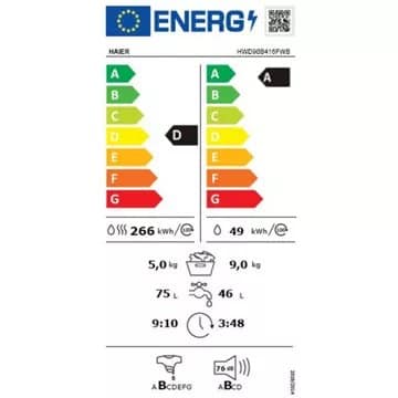 Lave linge séchant hublot encastrable HAIER HWD90B416FWB-FR – Image 11